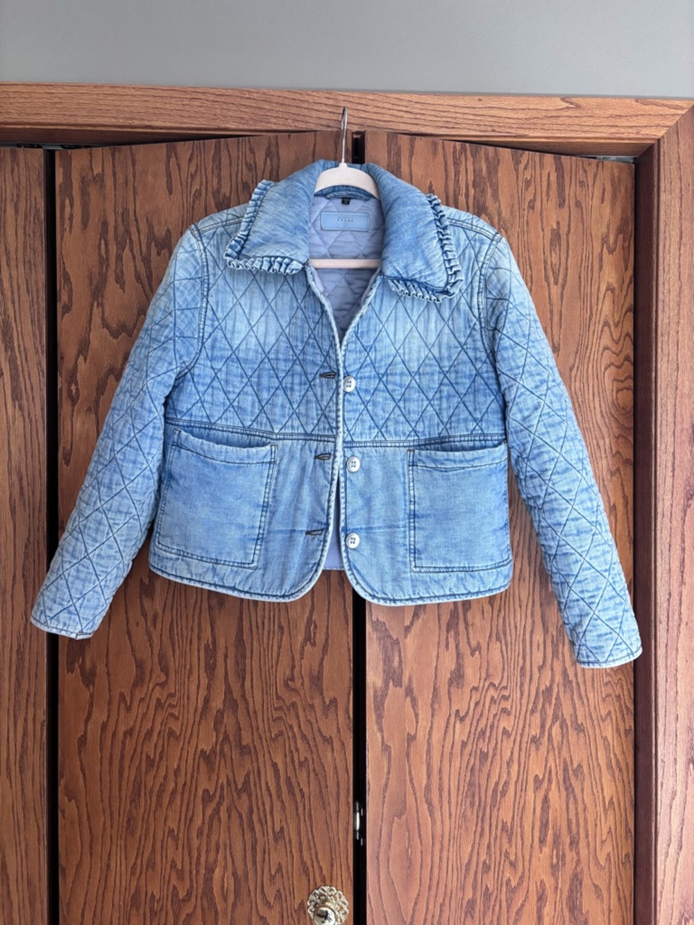Quilted Light Blue Denim Jacket